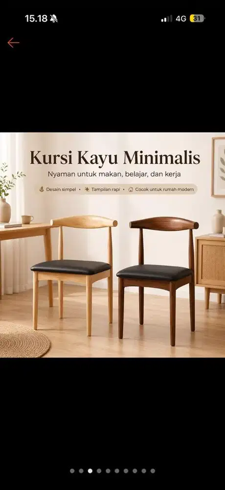 Kursi kayu minimalis 16 pcs