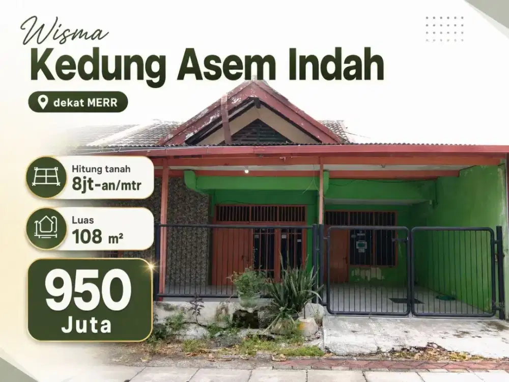 DIjual rumah wisma kedung asem indah dekat merr