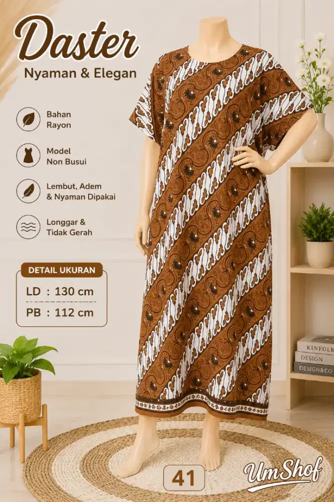 Daster Jumbo Rayon Non Busui LD 130 PB 112