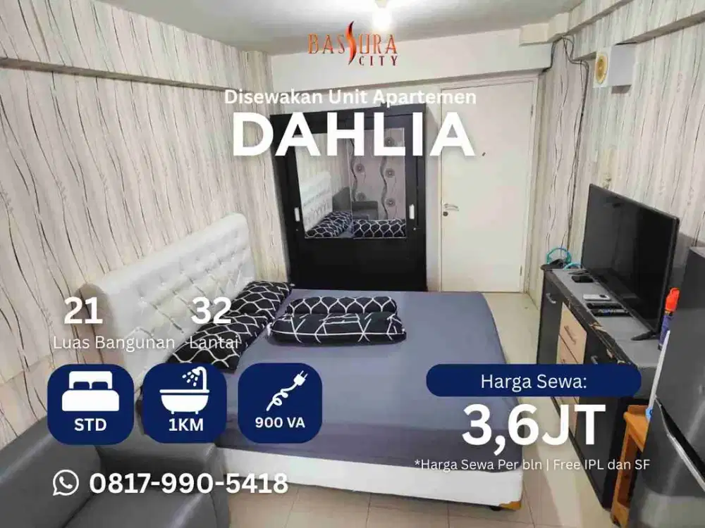 Sewa bulanan apartemen Bassura City tower Dahlia