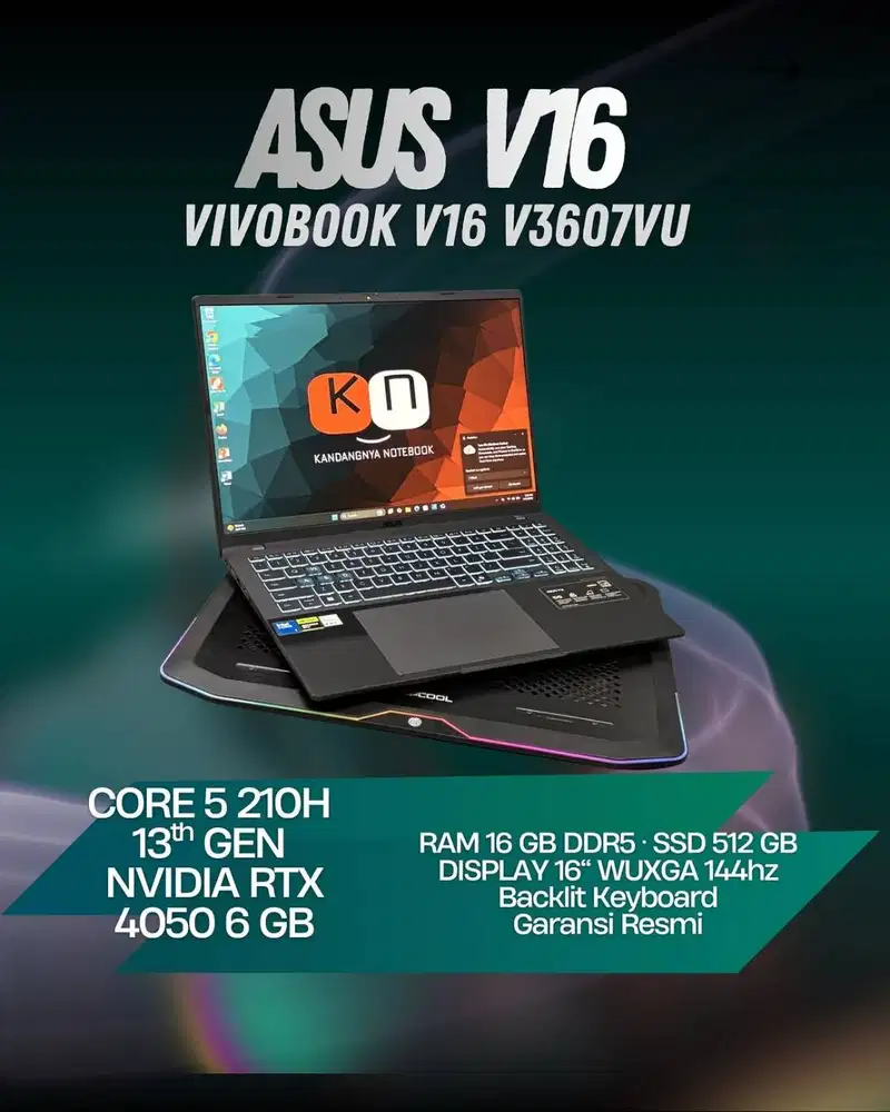 Asus Vivobook Gaming V16 V3607VU Core 5 210H RTX4050 6GB RAM16GB 512GB