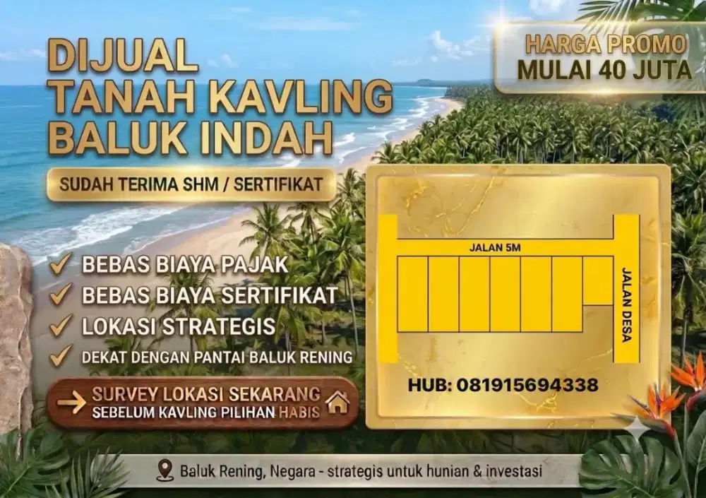 Tanah kavling baluk Indah