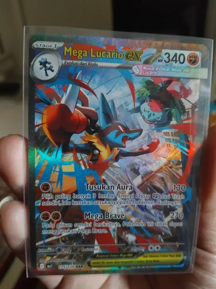 Kartu pokemon Mega lucario EX 
SAR raw condition