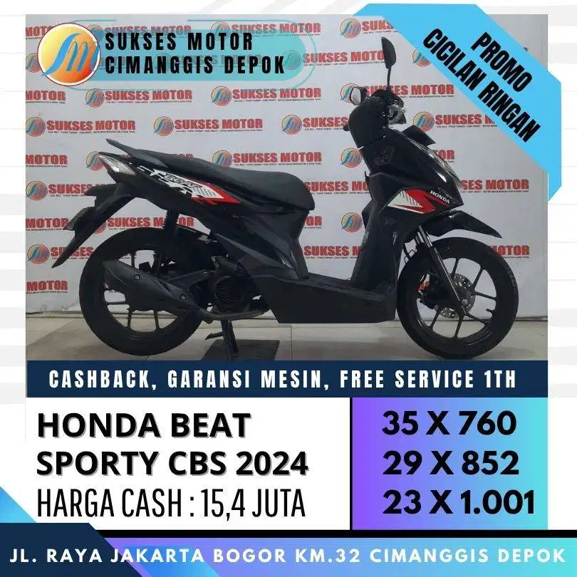 DP 600 BEAT SPORTY CBS 2024 CASH KREDIT CICILAN RINGAN [SUKSES MOTOR]