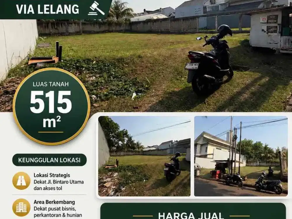 DIJUAL TANAH MURAH VIA LELANG ( BINTARO SEKTOR 8 ,PONDOK AREN ,TANGERANG