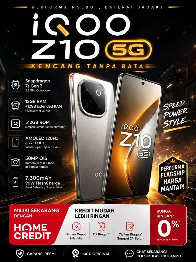 iQOO Z10 5G 12GB/512GB Garansi Resmi Bisa Kredit Home Credit