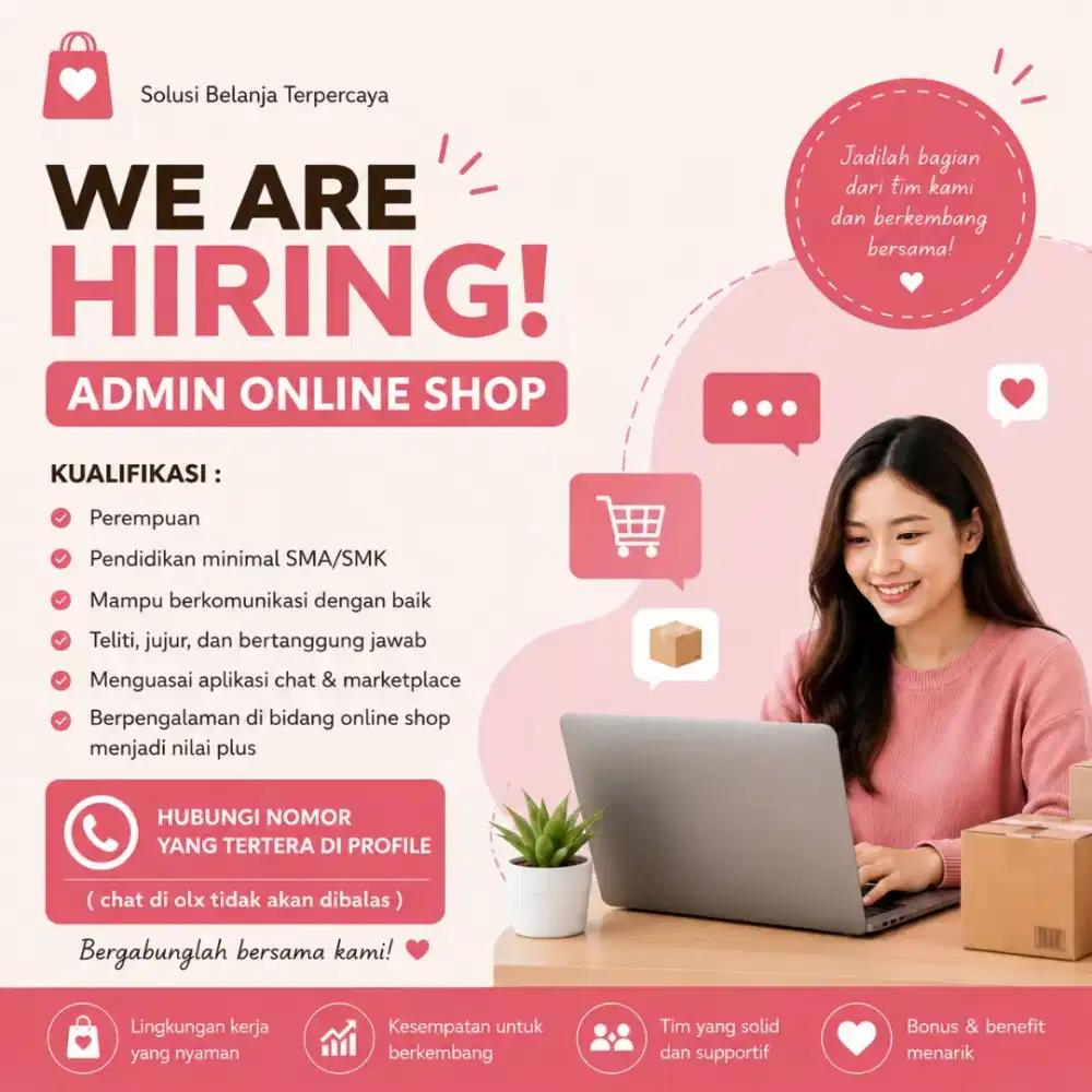 Dicari admin online shop
