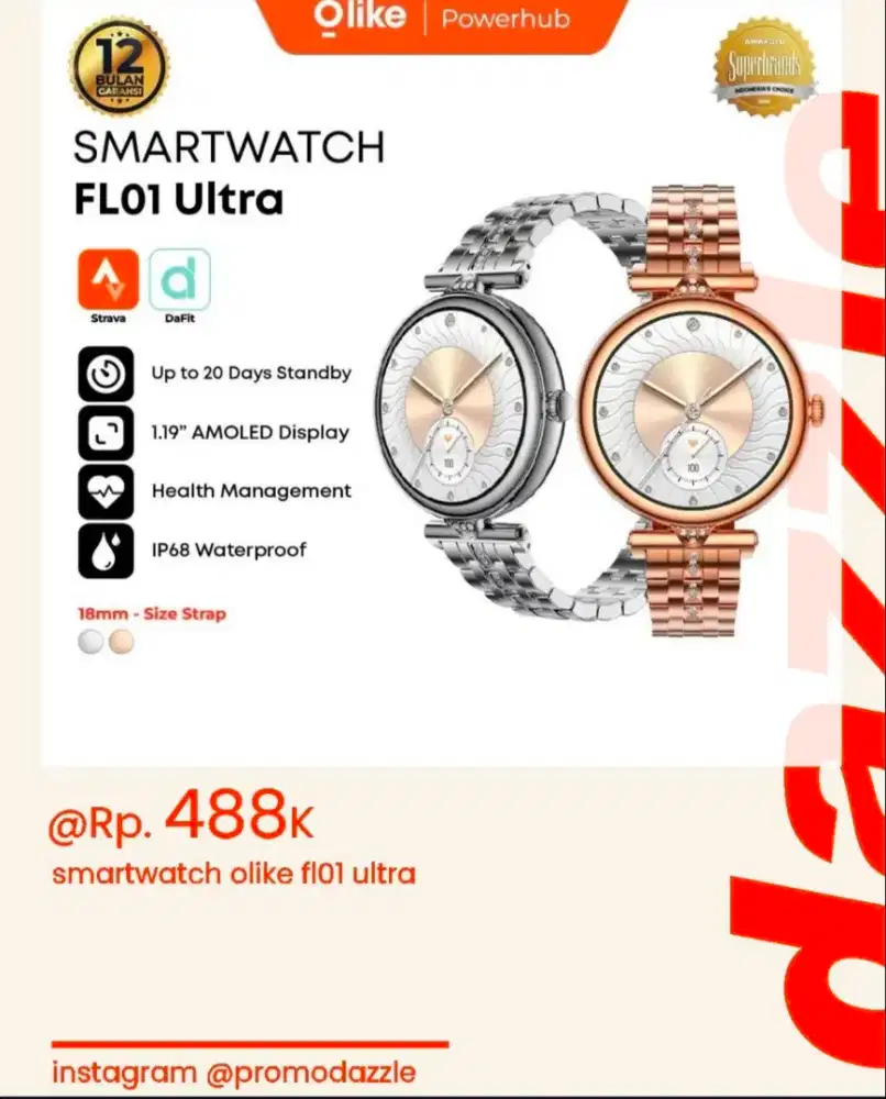Smartwatch Olike FL01 ultra amoled