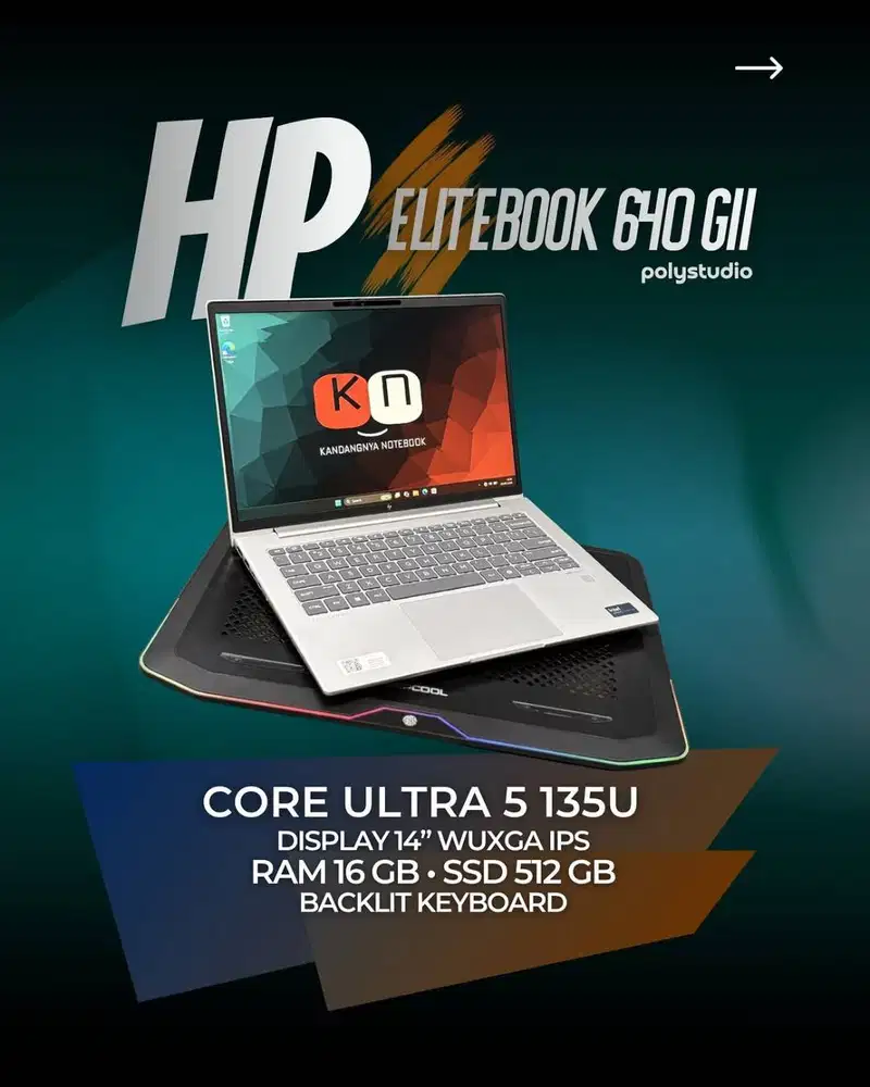 Hp Elitebook 640 G11 Polystudio Core Ultra 5 135U RAM 16GB 512GB