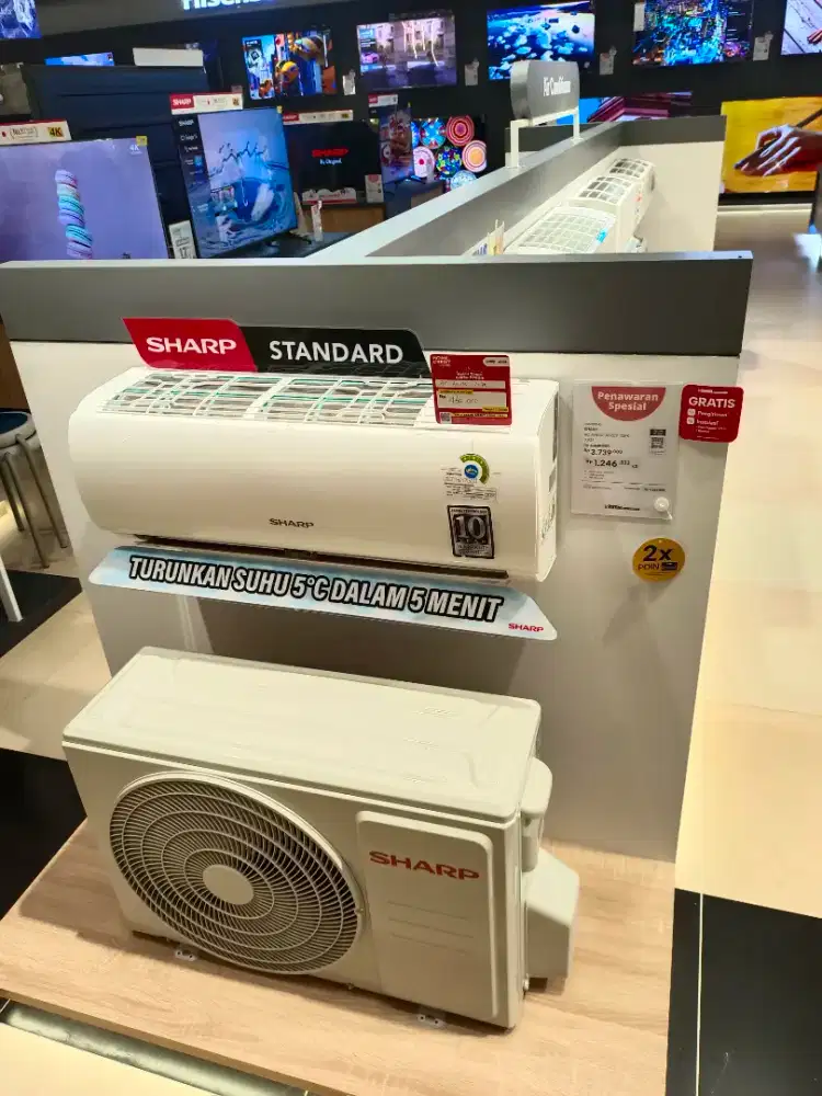 Dijual elektronik Sharp kulkas, TV, AC, blender