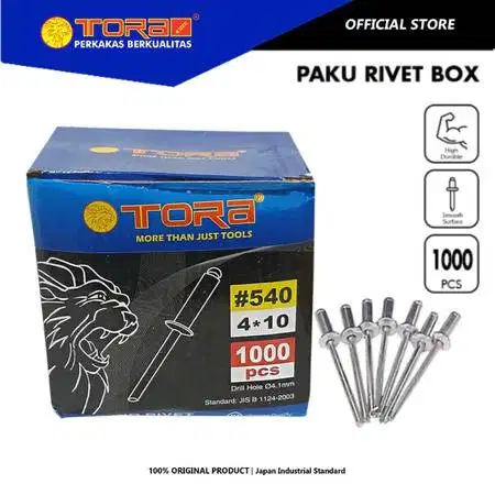 TORA Paku Rivet Warna Silver Box 540 4 x 10 mm TORA Paku Rivet Warna S