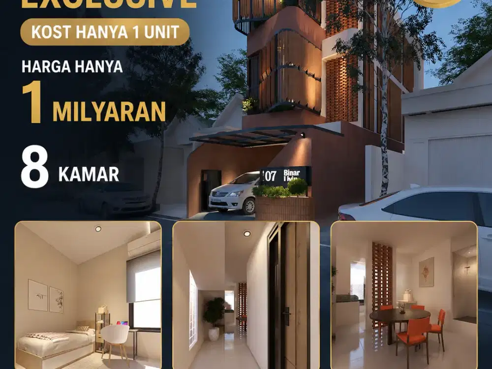 Kost 8 Kamar Exclusive, Full Furnish, Siap Berpenghasilan