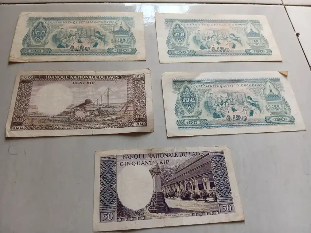 Jual uang kertas kuno republik Laos mata uang kip tahun 1979