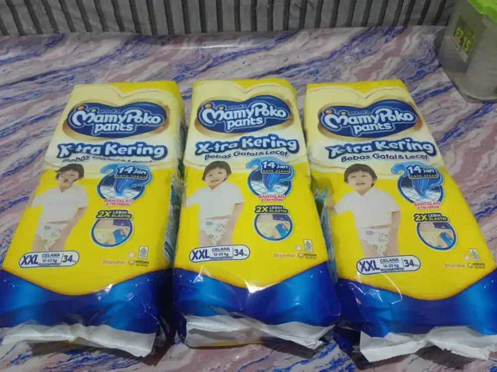 Dijual popok mamypoko ukuran XXL isi 34, 3bal