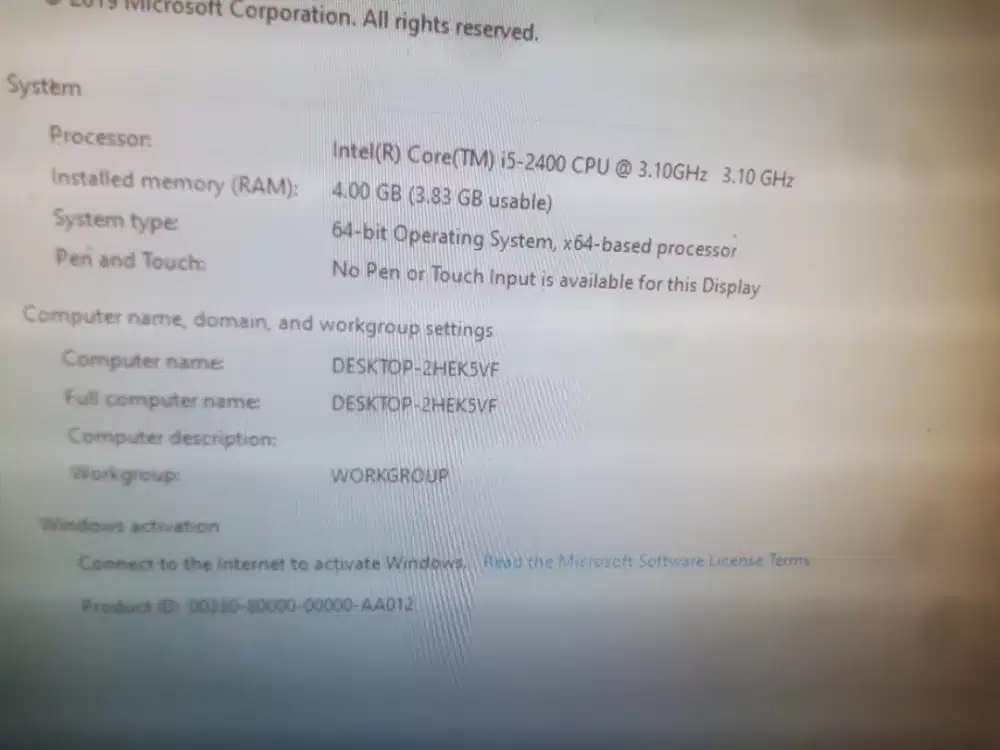 cpu lenovo thinkcenter core i5 gen 2 (BACA DESKRIPSI)