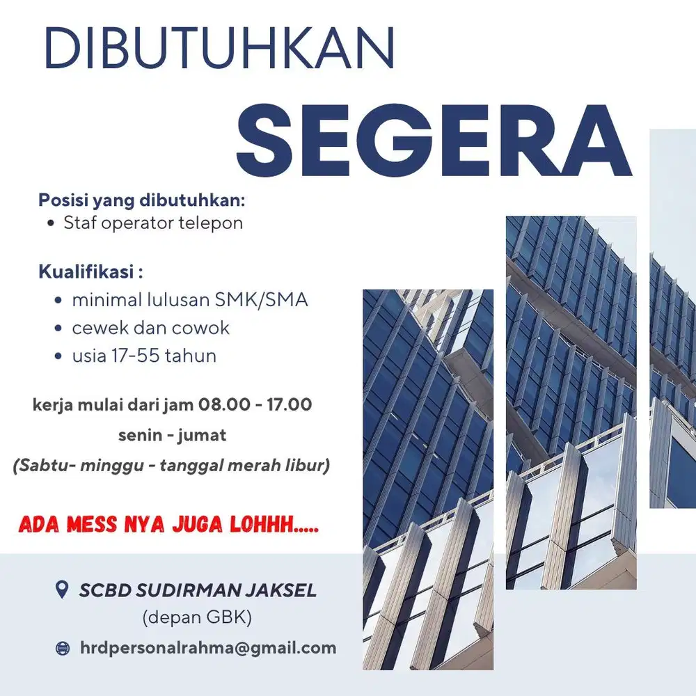 Loker tanpa biaya apapun