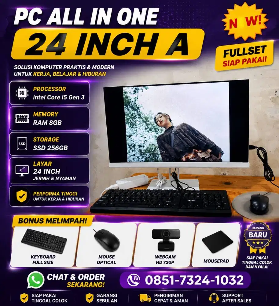 PC ALL IN ONE AIO BARU FULLSET