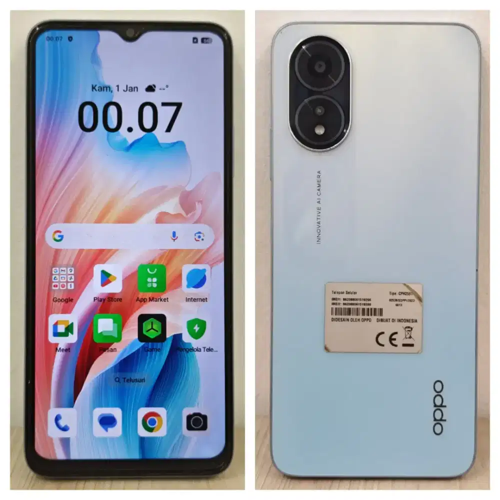OPPO A18 RAM 4/128 FULLSET MULUS POL NO MINUS