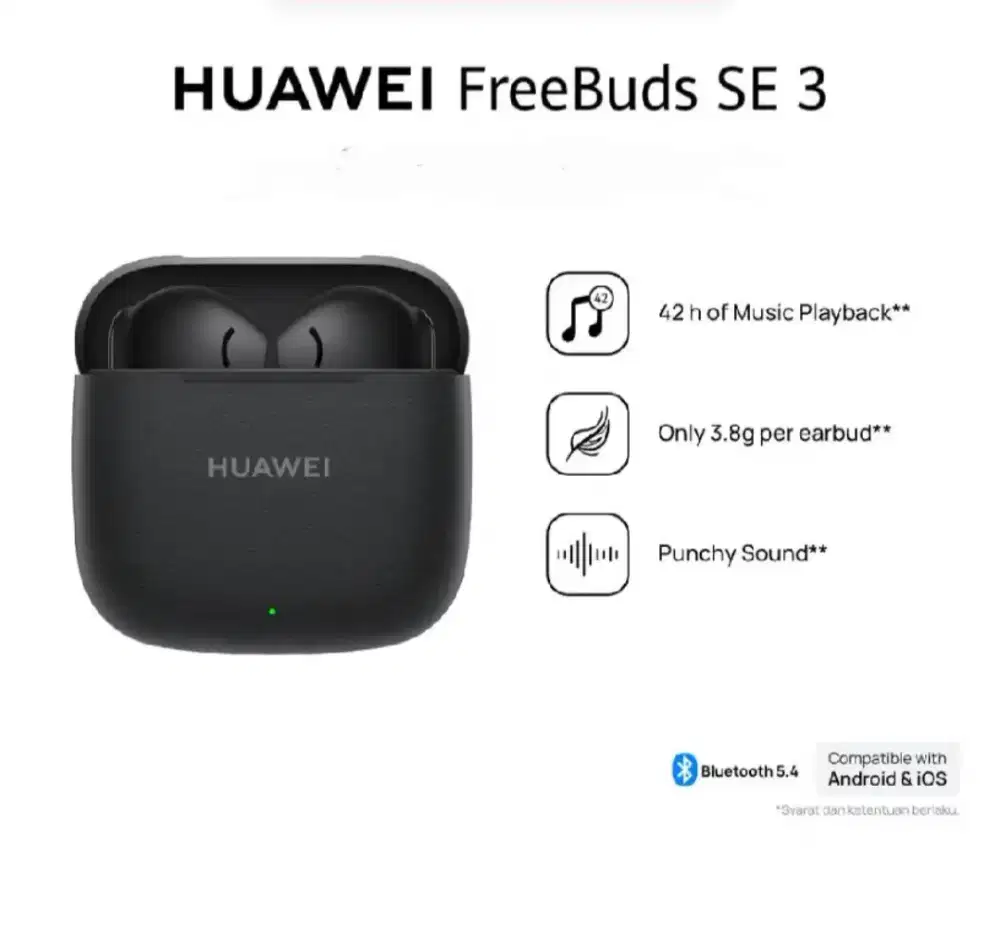 Huawei FreeBuds SE 3 Hitam + Silicone Case