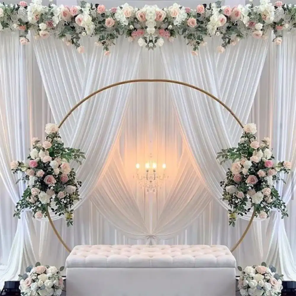 Backdrop dekorasi pernikahan lamaran ulang tahun dll