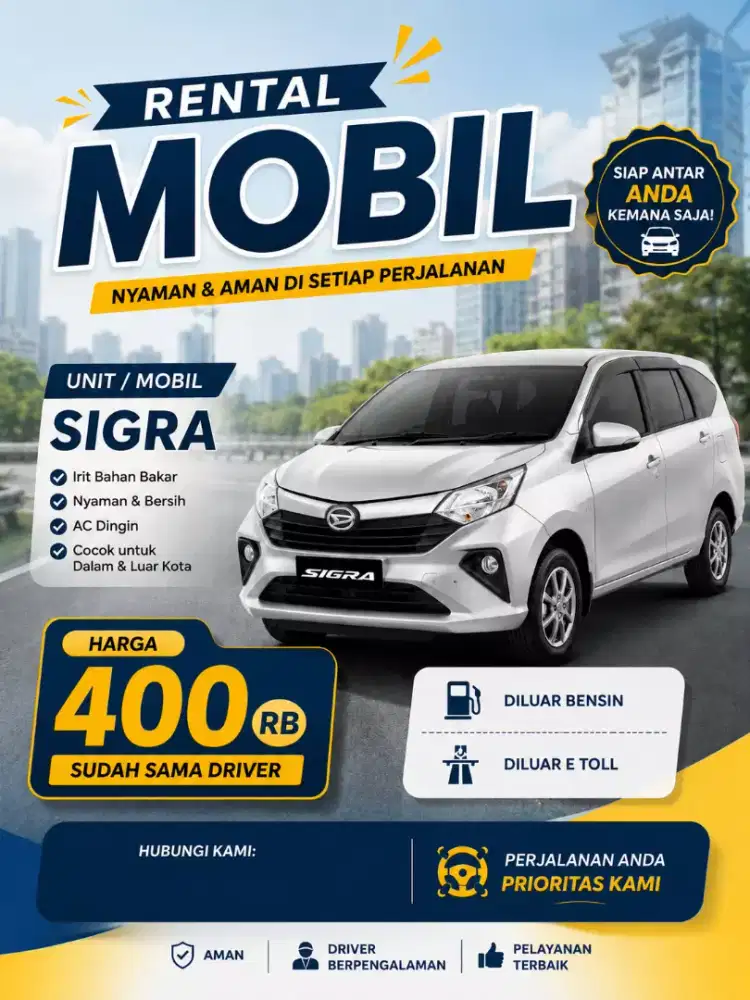 Rental Mobil Sigra  Nyaman, Aman, dan Siap Antar Anda!
