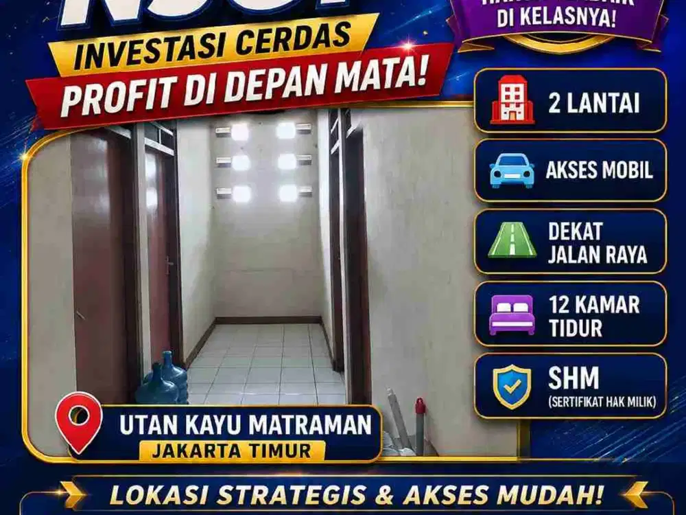 JUALRUMAH KOSAN TERMURAH, HARGA NJOP, Utan Kayu Jaktim, SHM, NEGO