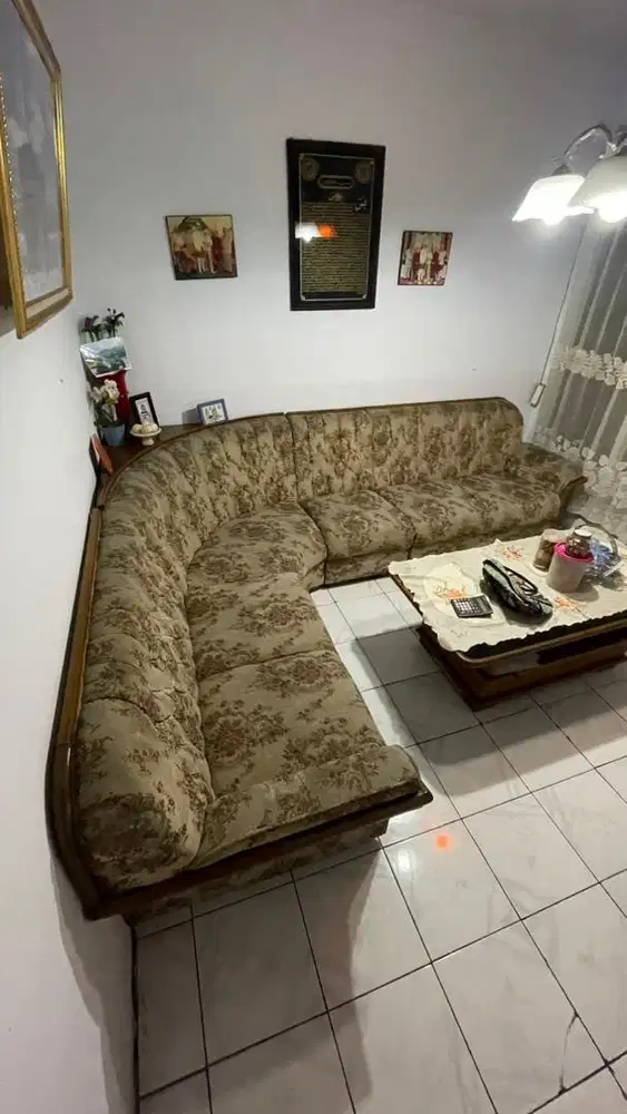Sofa Sudut Kayu Jati