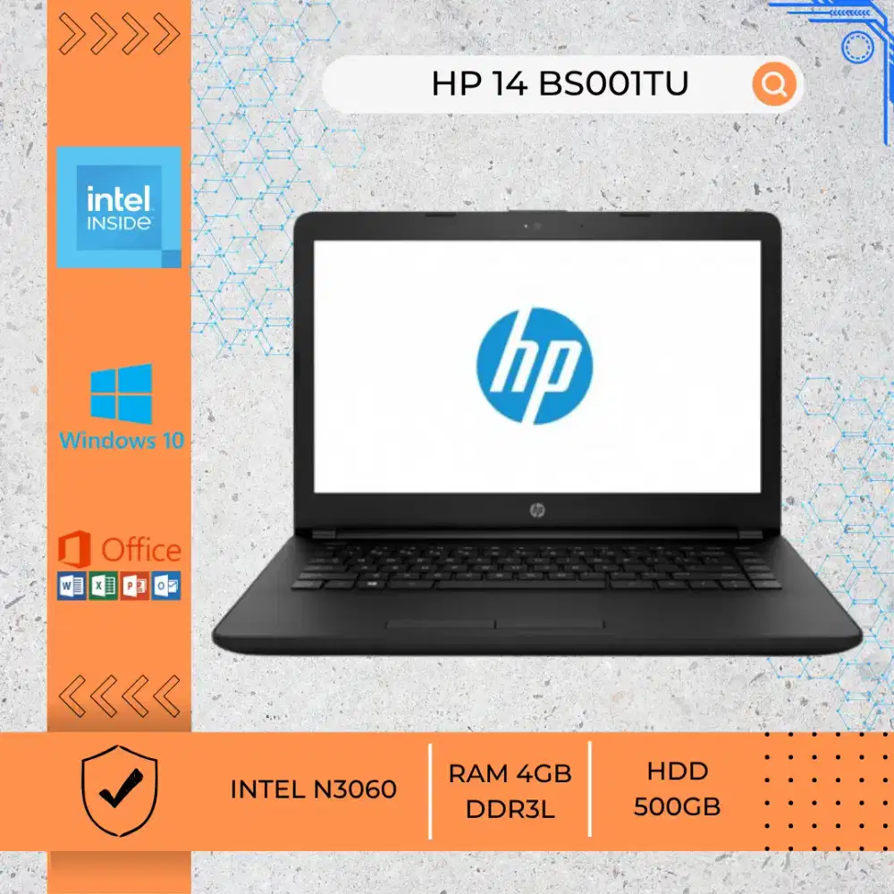 LAPTOP BEKAS HP 14 BS001TU INTEL N3060 RAM 4GB DDR3L HDD 500GB 14INCH