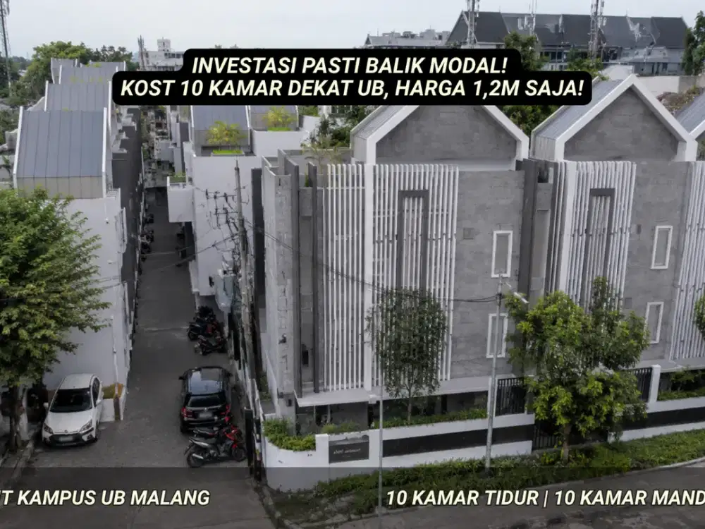 Kost Eksklusif Dekat UB Malang – 10 Kamar Fully Furnished, Rp1,2 Miliar