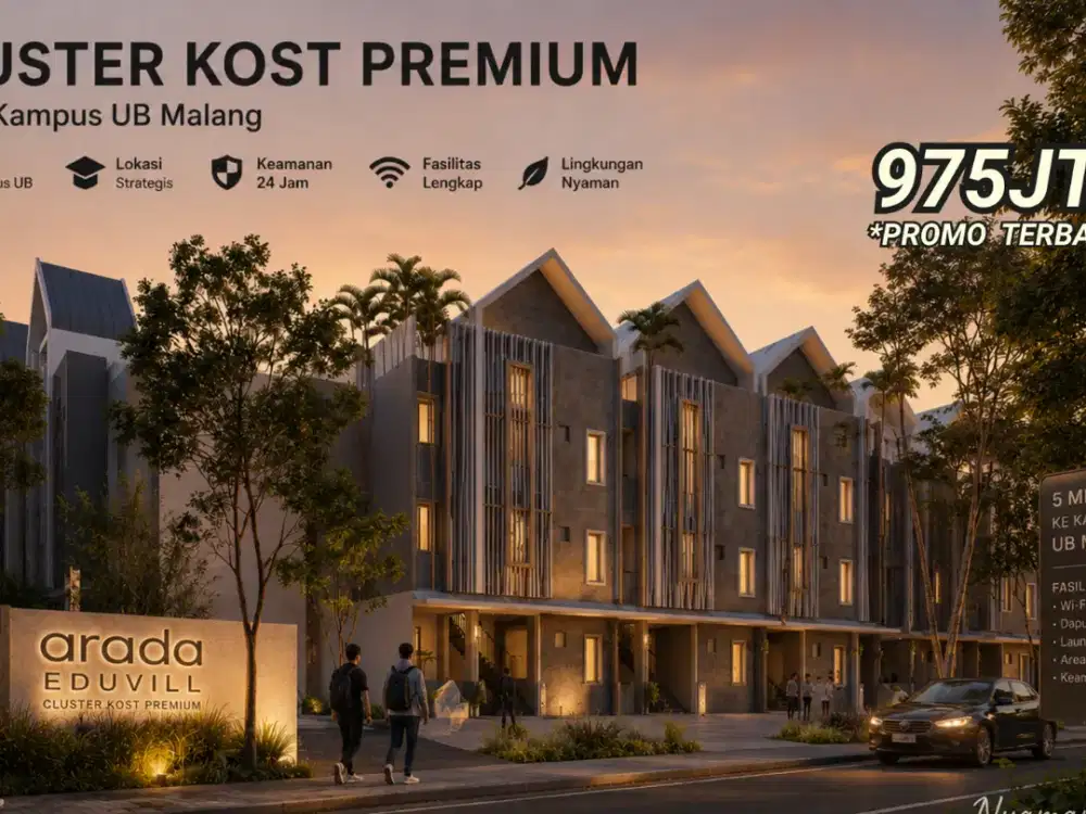 Rumah Kost Full Furnished Cuma 5 Menit Dari Kampus UB Malang
