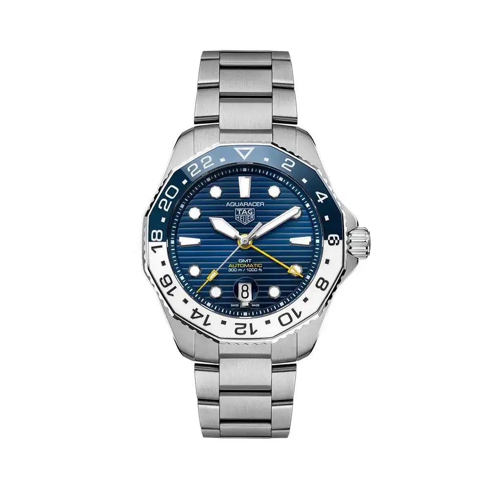 Tag Heuer Aquaracer GMT 300M, Blue White Bezel Ceramic Date Beacelet