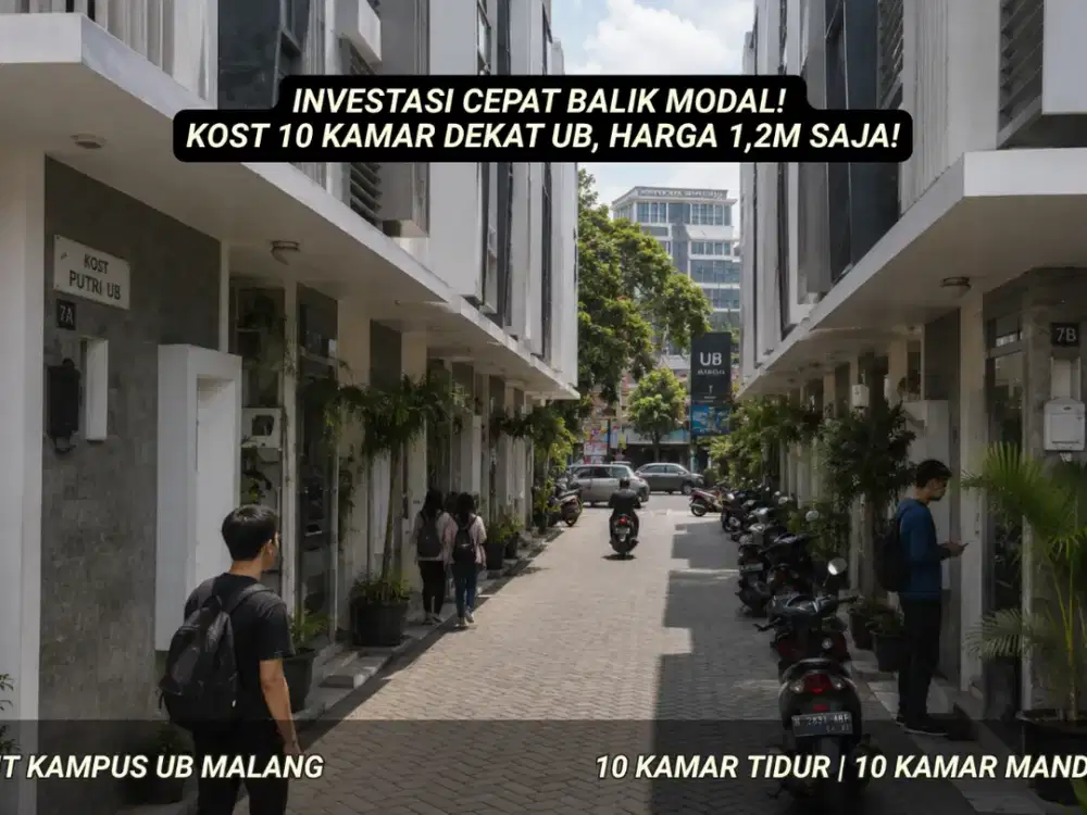 Rumah Kost Area Merjosari Cuma 1M an 5 Menit Dari Kampus UIN Malang