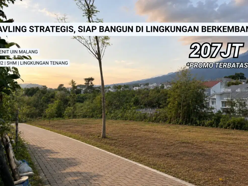 Tanah Strategis Area Merjosari Hanya 7 Menit Dari Kampus UIN Malang