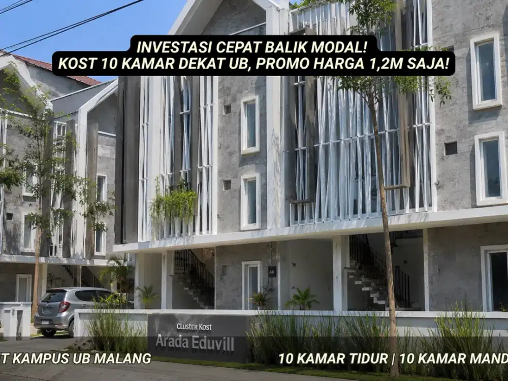 Rumah Kost 1,2M Fully Furnished 5 Menit Kampus UB Malang