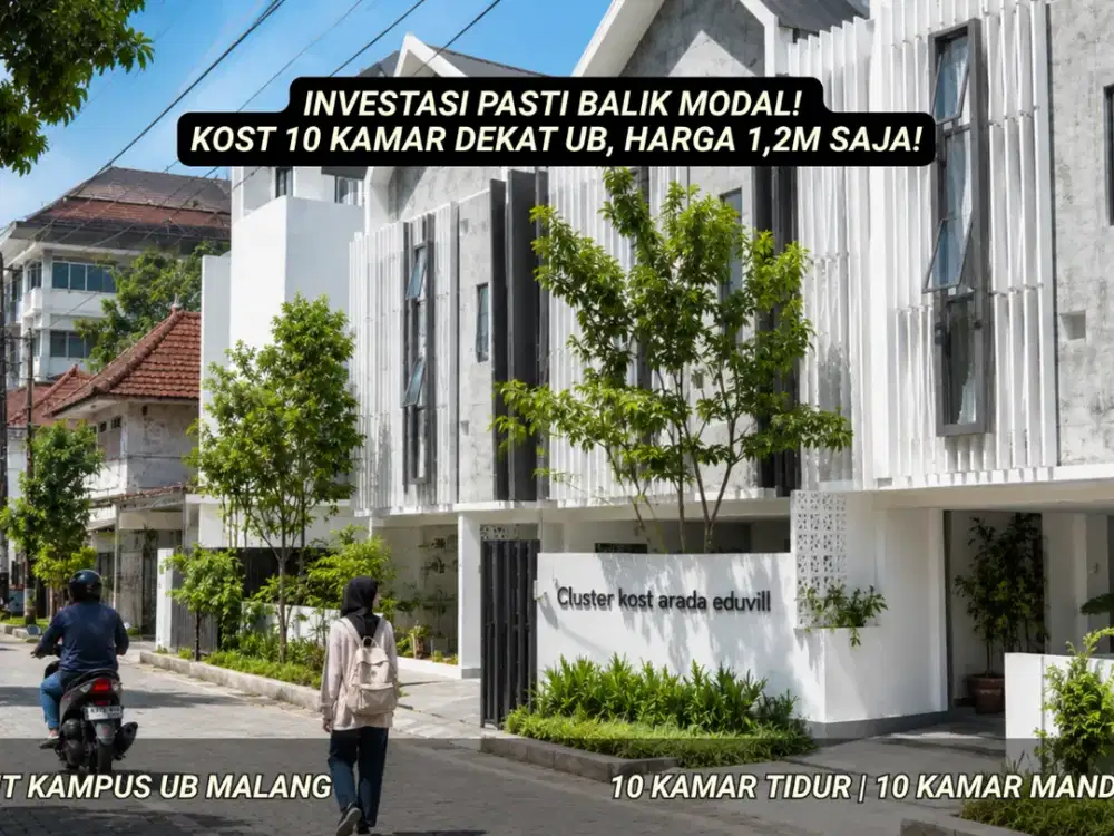 Rumah Kost Mewah 1,2M Fully Furnished Cuma 5 Menit Dari Kampus UB Malang