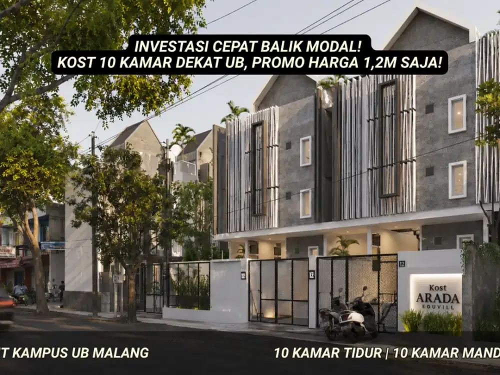 Rumah Kost Mewah 1M an Cuma 5 Menit Dari Kampus UB Malang