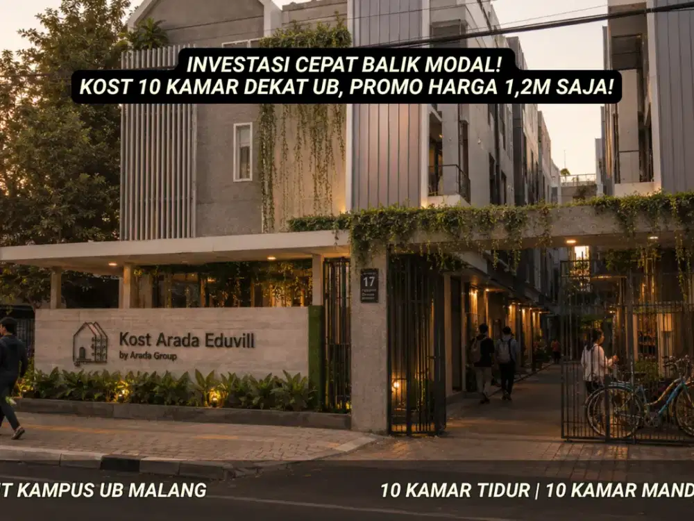 Kesempatan Memiliki Kost 10 Kamar Dekat UB Malang, Harga Promo Rp1,2 M dari Rp1,3 M