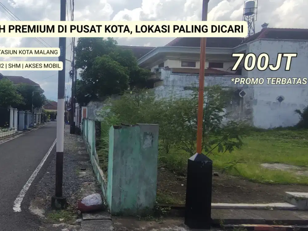 Tanah SHM di Pusat Kota Malang, Dekat Stasiun & Akses Utama