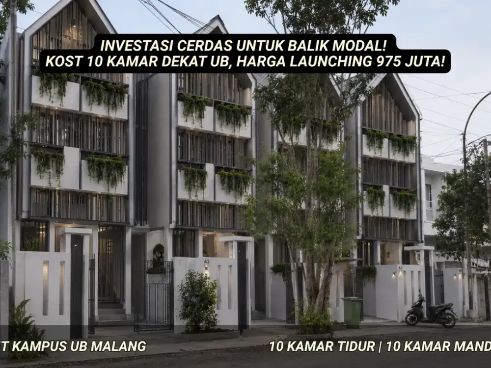 Harga Promo Rp1,2 Miliar! Kost 10 Kamar Dekat UB Malang – Fully Furnished + Cashback Rp100 Juta