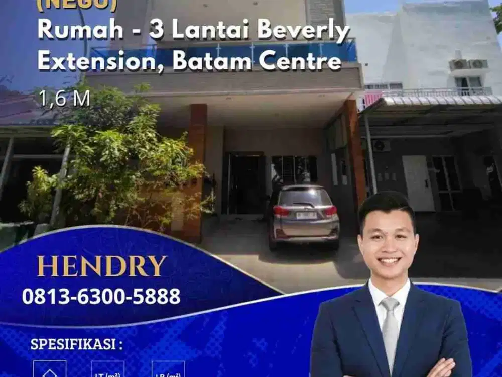 Dijual Cepat Butuh Uang Rumah Beverly Extension Batam Centre