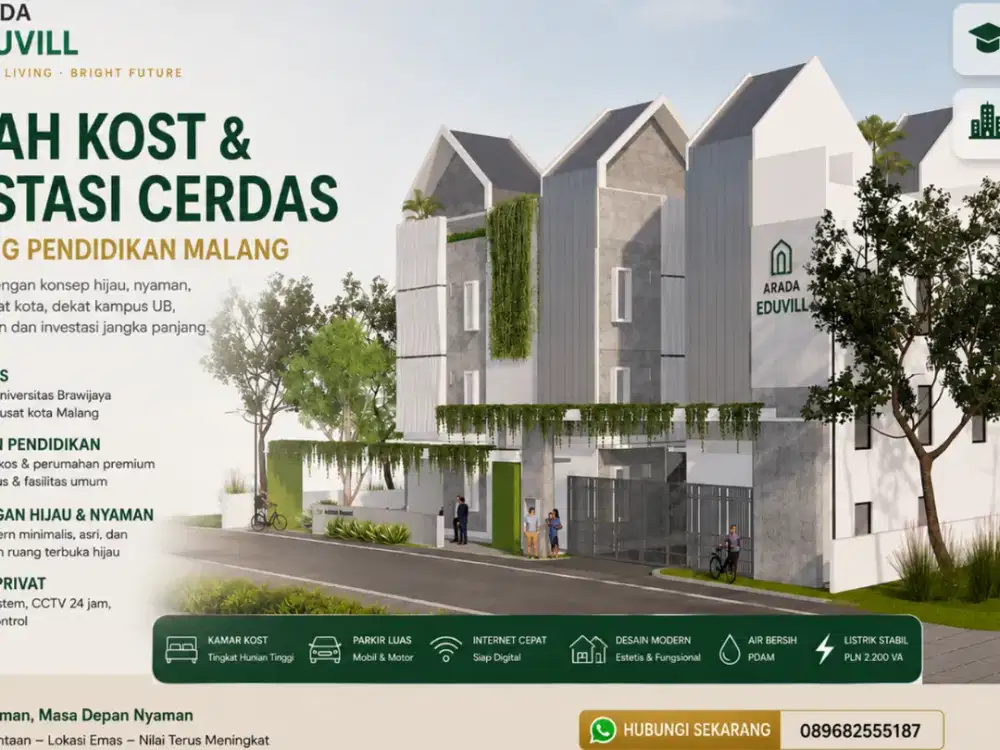 Rumah Kost Area Merjosari Cuma 5 Menit Dari Kampus UIN Malang