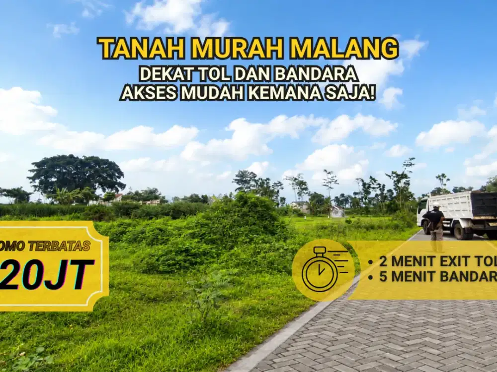 Miliki Tanah Strategis Dekat Bandara Malang Mulai 100 Jutaan