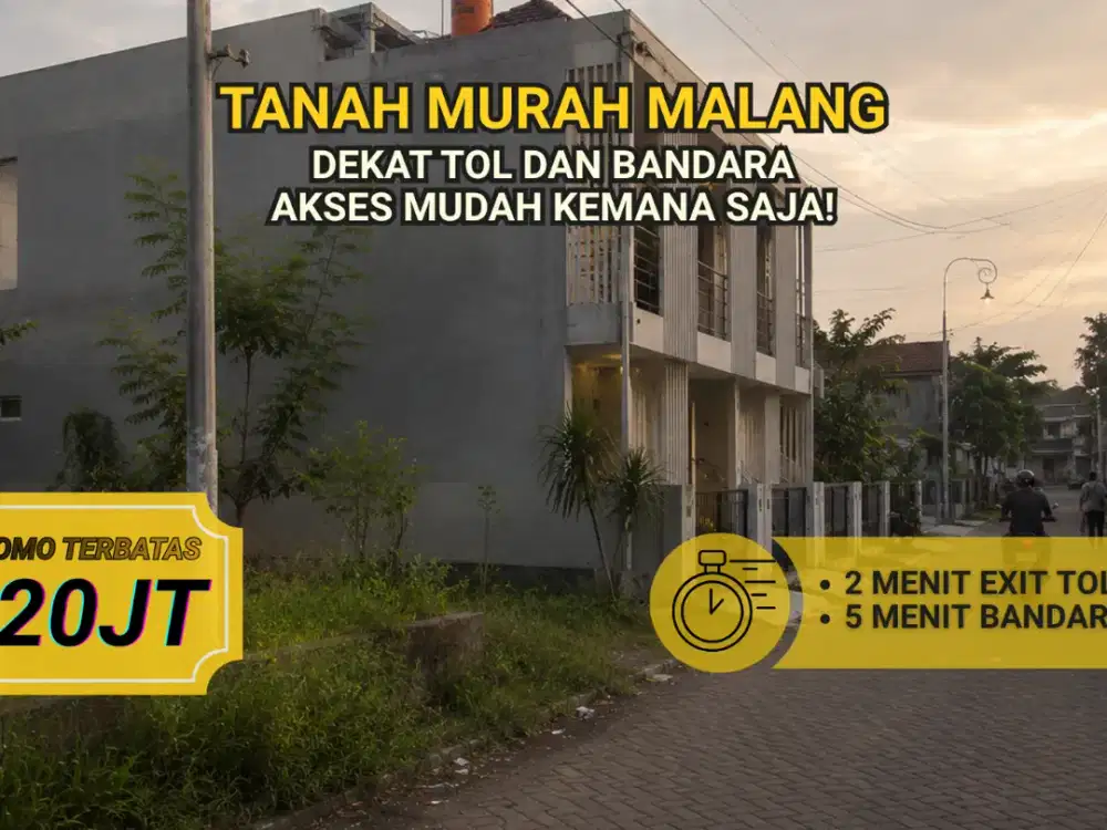Tanah Murah 100 Jutaan Area Dekat Pintu Tol dan Bandara ABD Saleh Pakis Malang