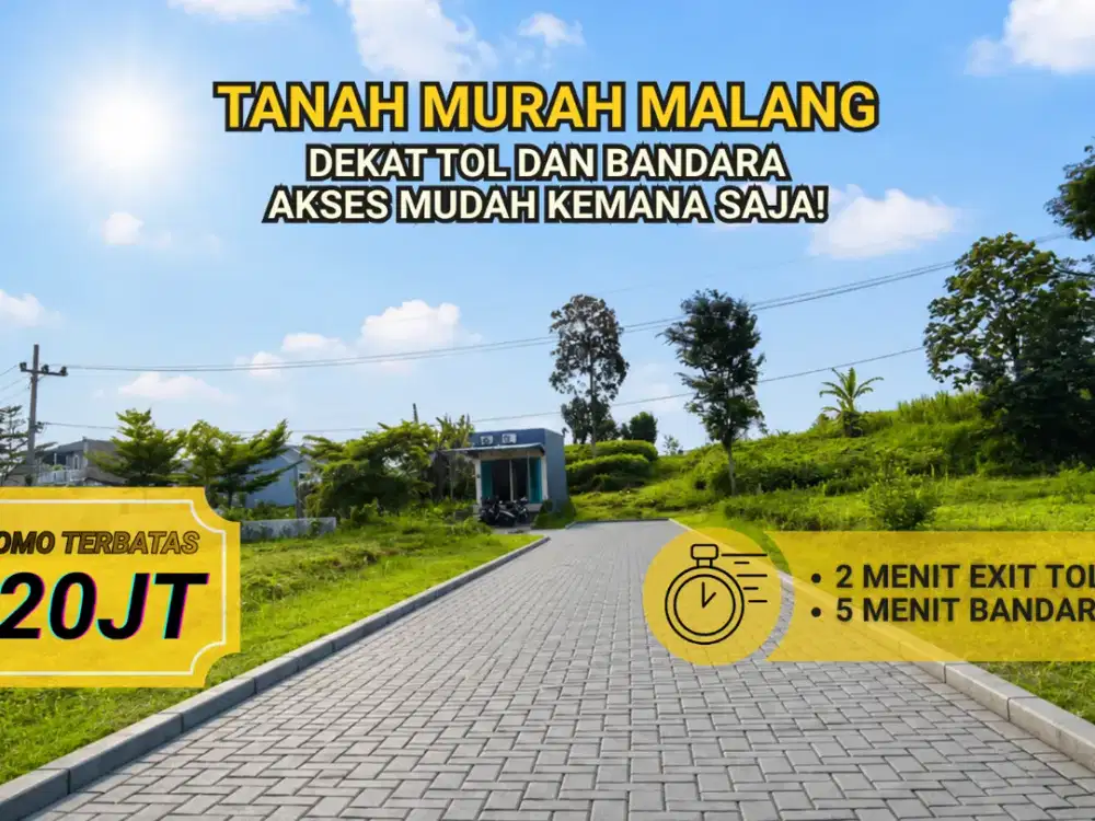Tanah SHM Murah Area Pakis, Selangkah ke Tol dan Bandara