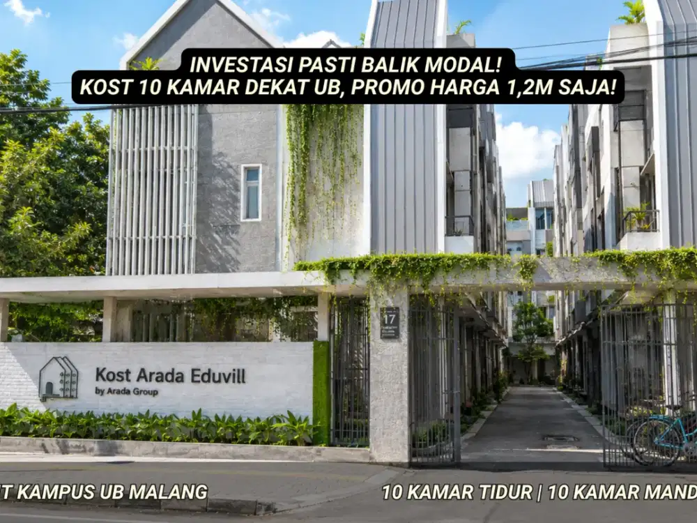 Kost Siap Banguun Dekat UB Malang, Fully Furnished, Kini Lebih Terjangkau dari Yang Lain di Rp1,2 M
