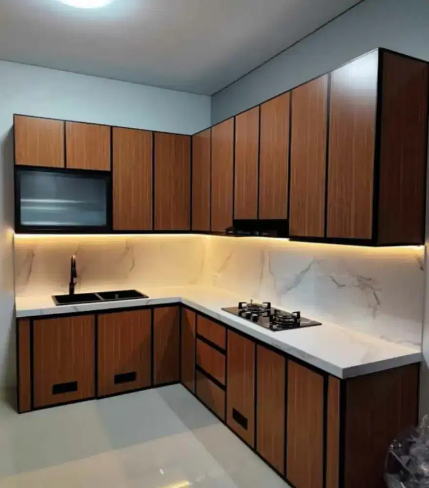 Kitchenset almunium acp composite panel, anti rayap tahan air / bdl