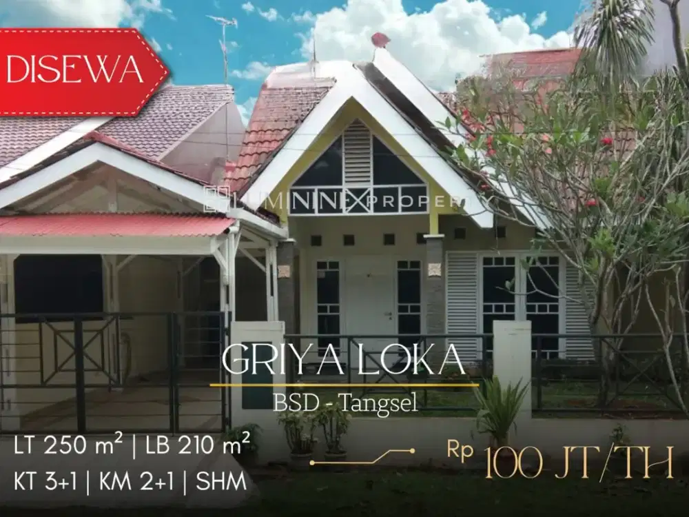 disewakan rumah di griyaloka lingkungan aman dan nyaman dekat dengan stasiun dan tol