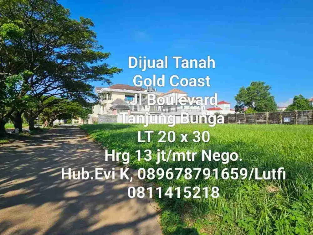 Di Jual Kavling Gold coast, Tanjung bunga.