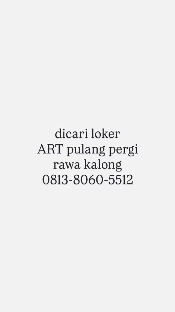 LOKER ART Cuci Gosok Pulang Pergi, Rawa Kalong