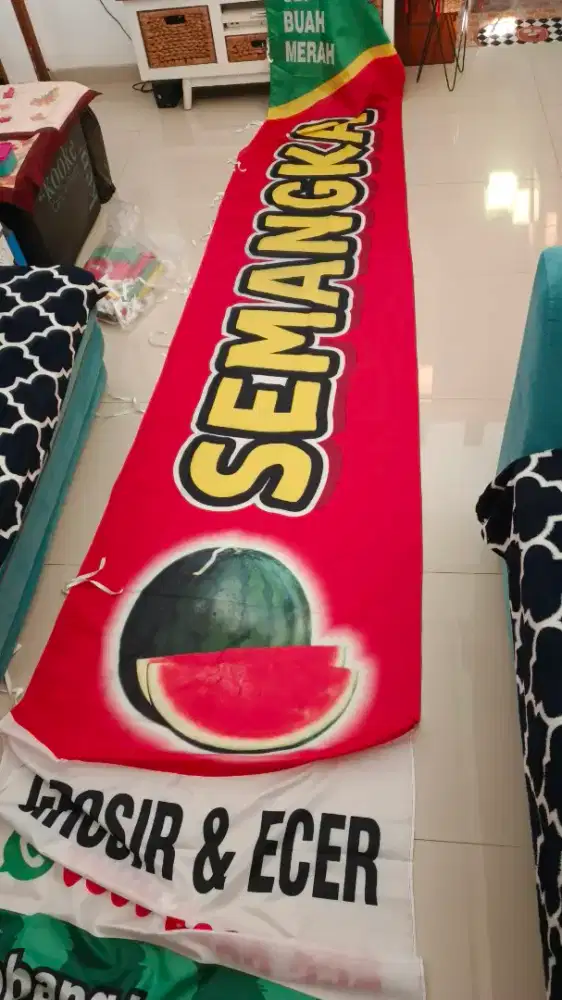 Spanduk kain umbul umbul bendera kain satuan murah fullcolor